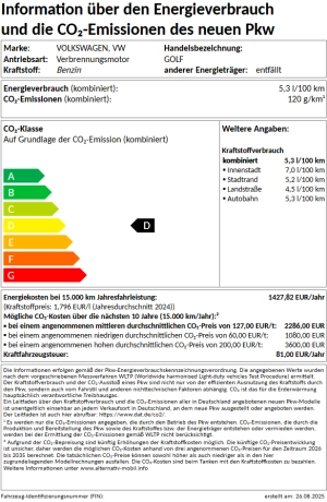 EU-Energieeffizienzelabel des Fahrzeugs